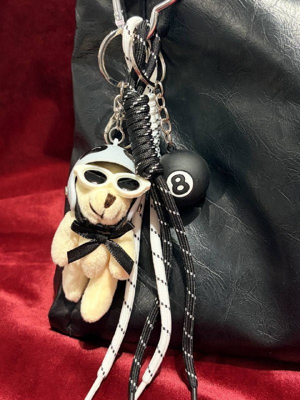 White Teddy Bear Bag Charm