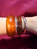 Rose Gold in Caramel Honey Bangle Set