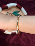 Brown and White Enamel Bangle