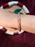White Feather in Brown Enamel Bangle