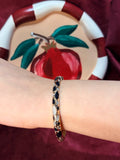 White and Black Enamel Bangle