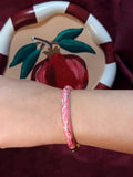 Pink Feather Enamel Bangle