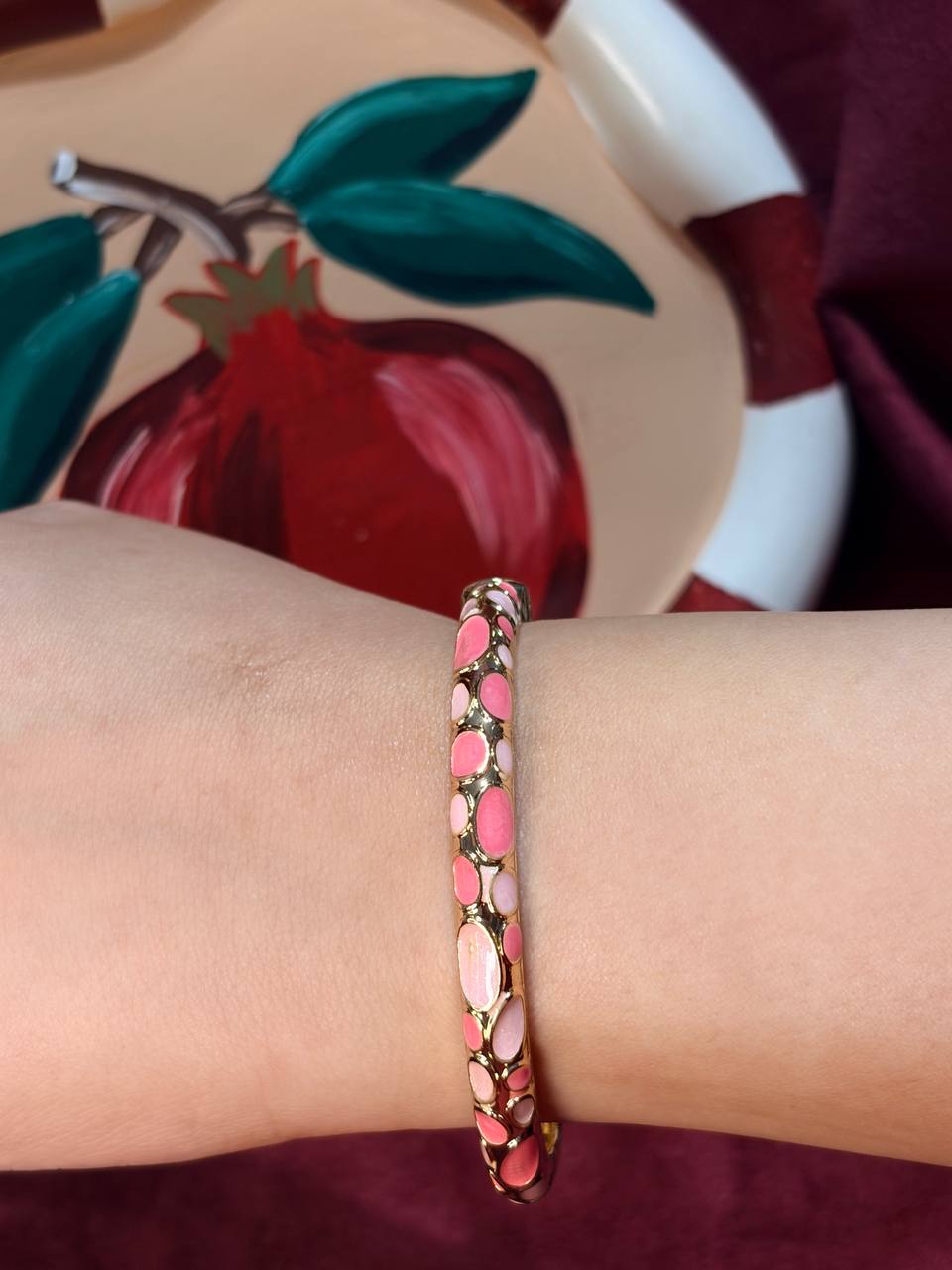 Pink in Pink Enamel Bangle