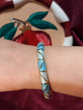 Blue in Blue Enamel Bangle