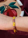 Brown and Yellow Enamel Bangle