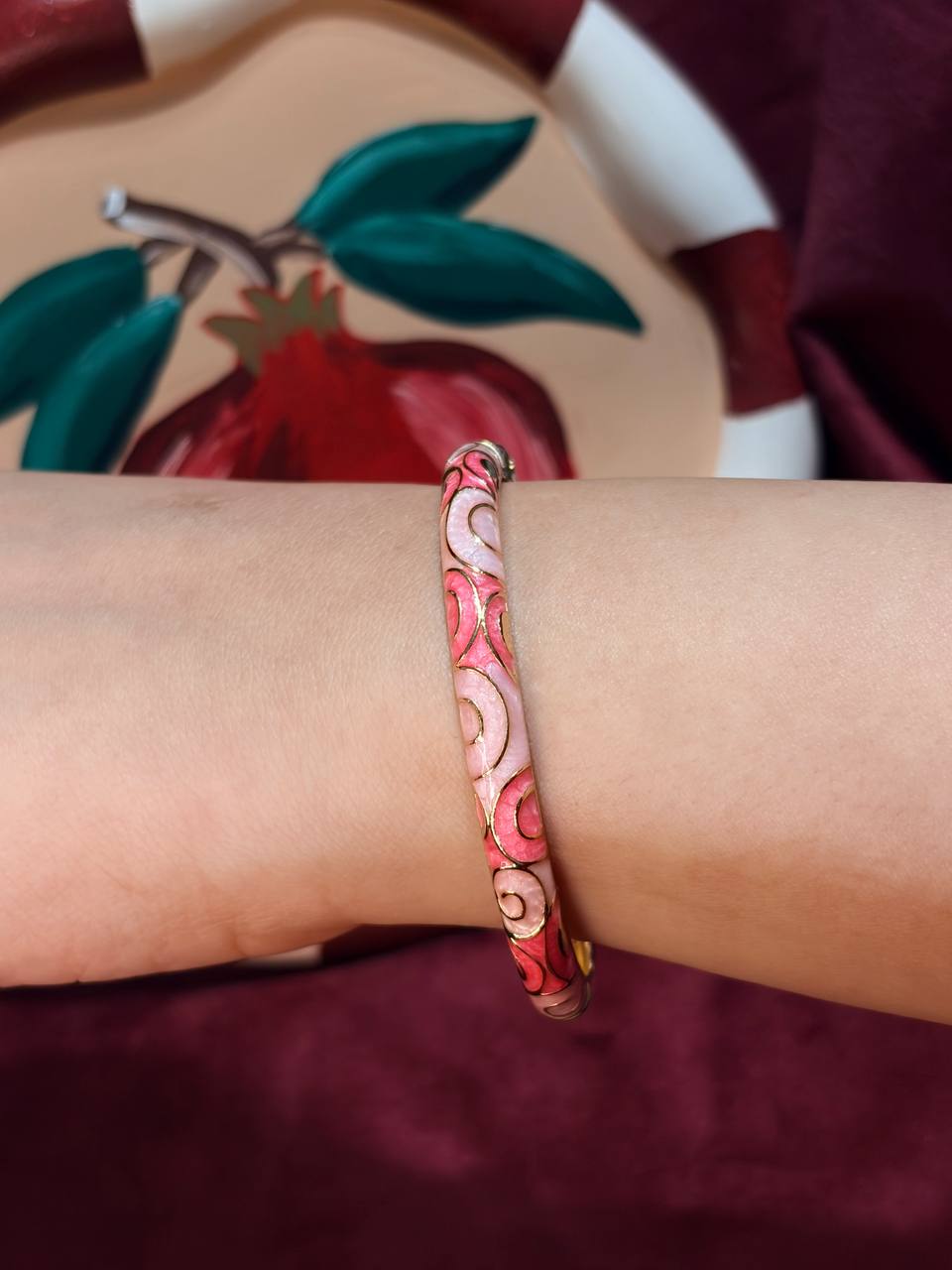 Pink Enamel Bangle