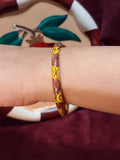 Brown and Yellow Enamel Bangle
