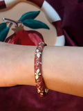 Brown and White Enamel Bangle