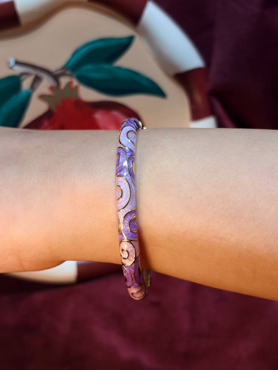 Wavy Purple Enamel Bangle