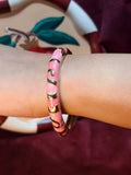 Pink in Gold Enamel Bangle