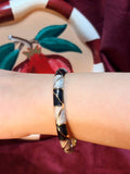 Grey in Black Enamel Bangle