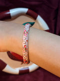 Pink Rose Enamel Bangle