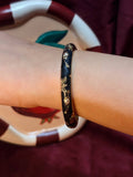 Black in Gold Enamel Bangle