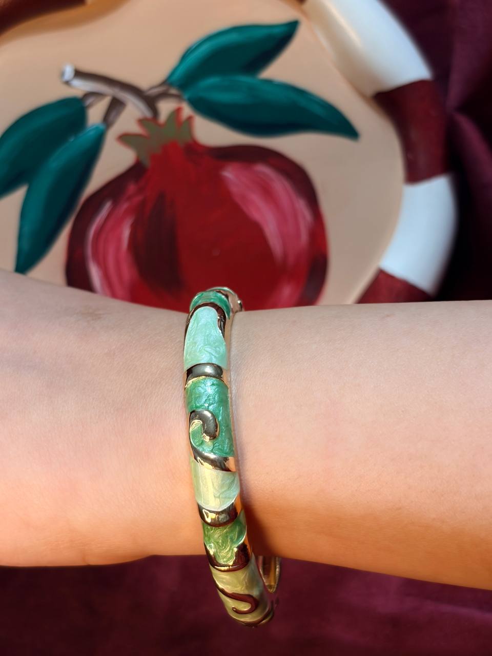 Green Enamel Bangle