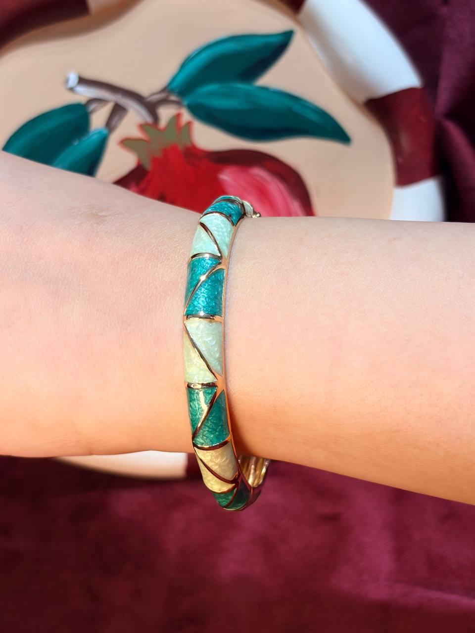Green Enamel Bangle