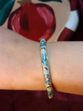 Blue Rose Enamel Bangle
