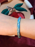 Blue Feather Enamel Bangle
