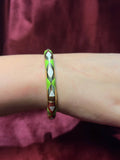 White and Green Enamel Bangle
