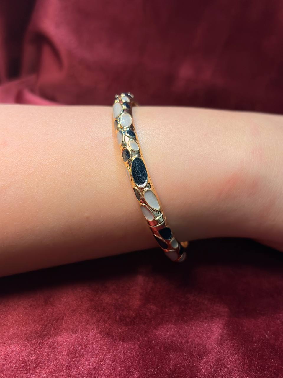 Black and White Enamel Bangle