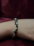 Black and White Rose Enamel Bangle