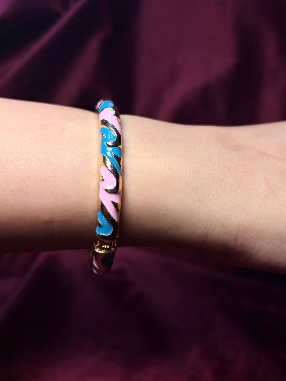 Pink and Blue Enamel Bangle