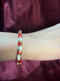 Red and White Enamel Bangle