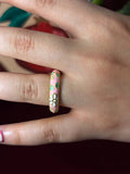Light Pink and White Rose Enamel Ring