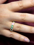 Colorful Flowers Enamel Ring