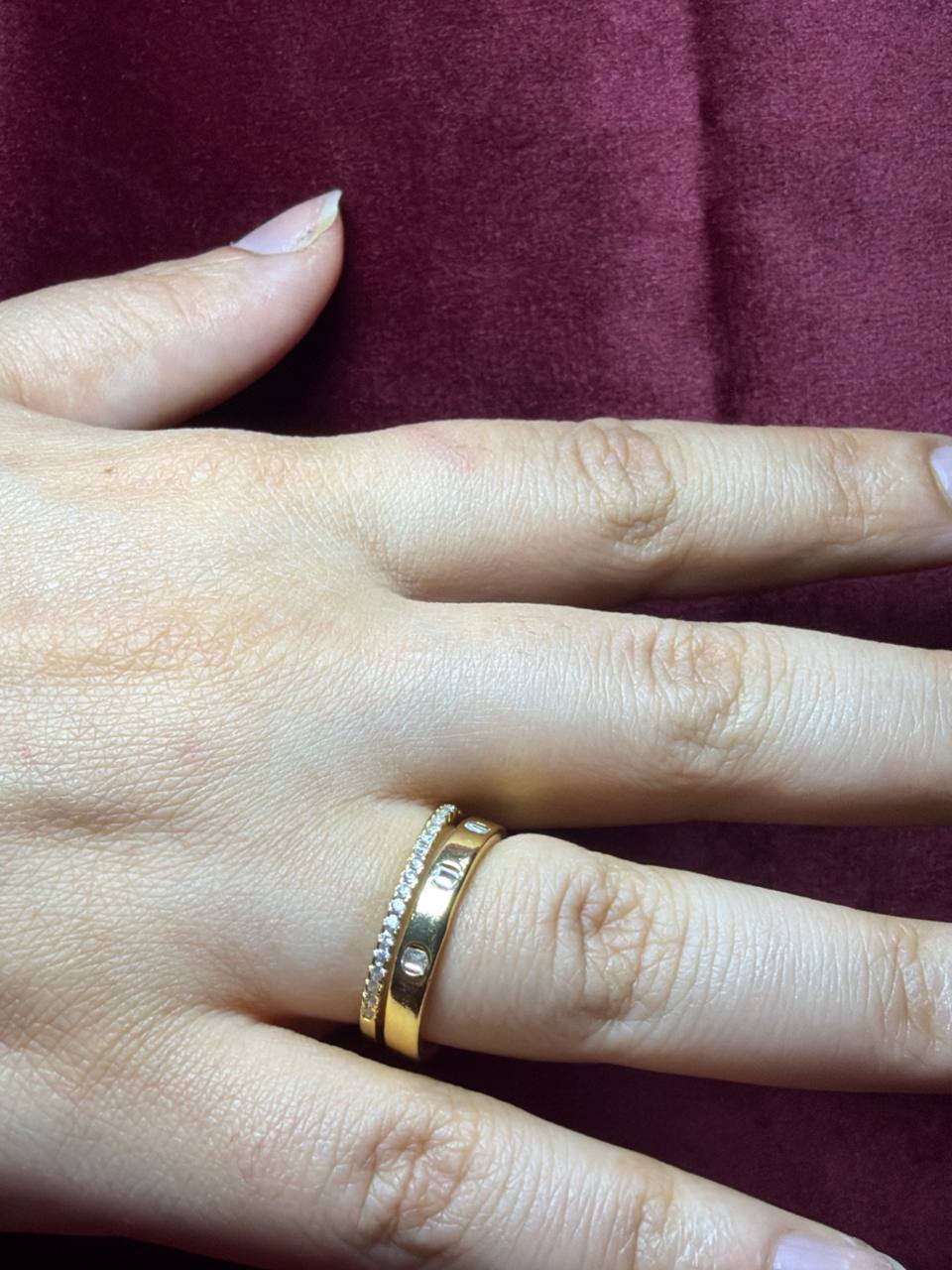 Double Ziricon Ring