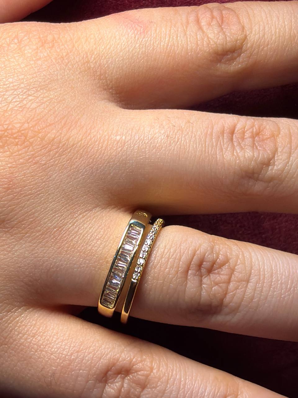 Double Ziricon Ring