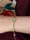 Golden Tulip Flower Tennis Bracelet