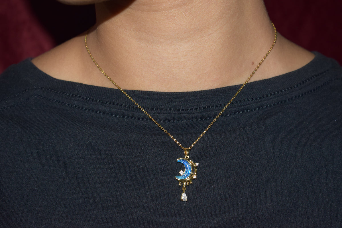 Blue Moon Drop Necklace