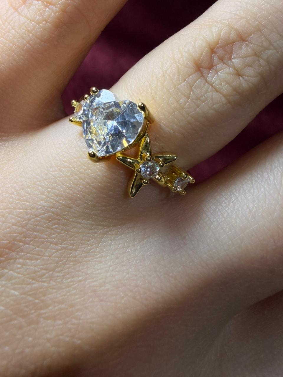 Heart and Star Ring