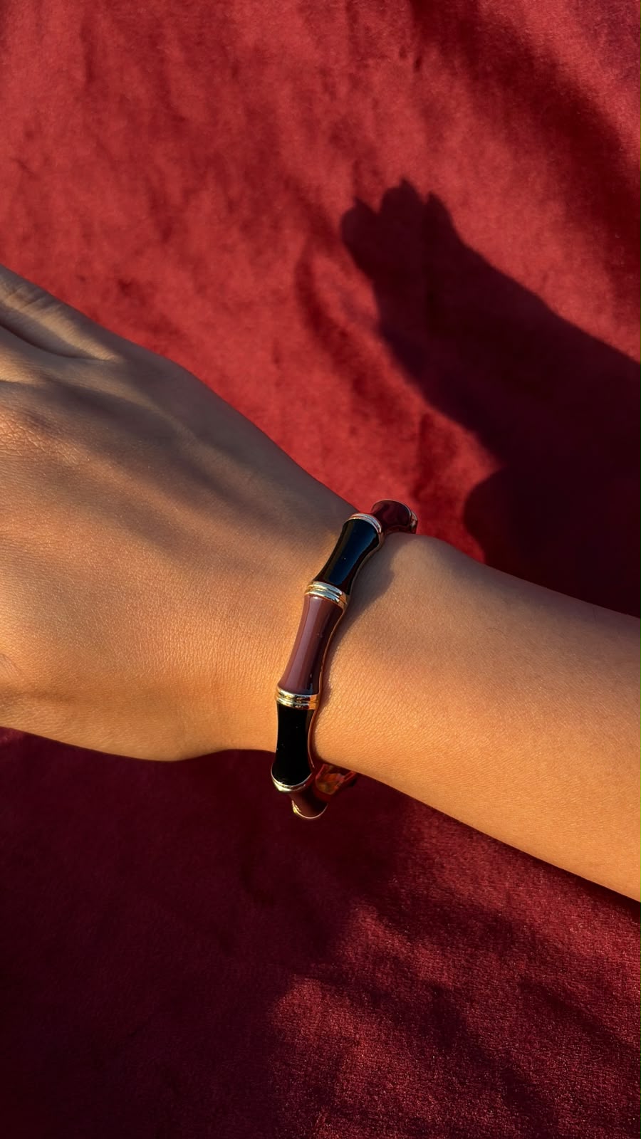 Skinny black & brown bangle