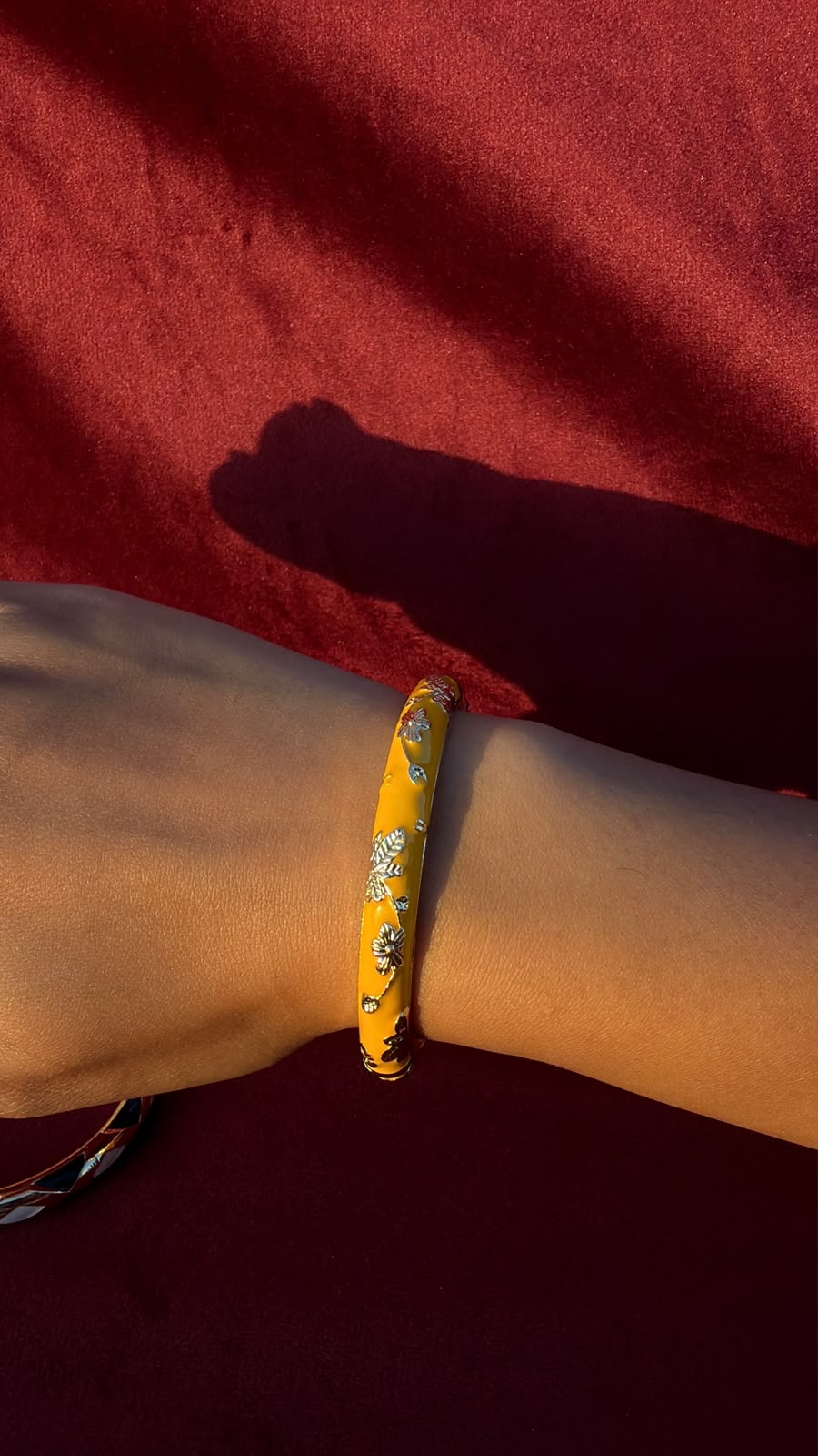 Golden flower bangle