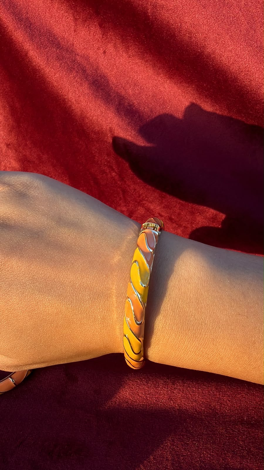 Yellow & orange swirly bangle