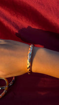 Orange & brown triangle bangle