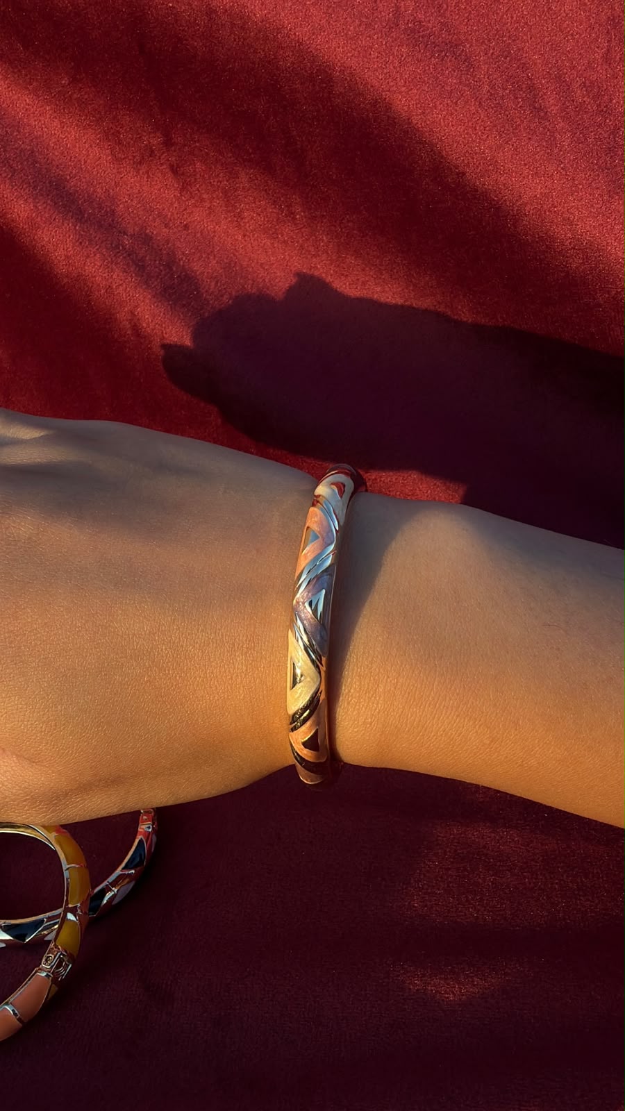 Orange & brown triangle bangle
