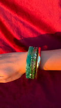 Green Square Bangle Set
