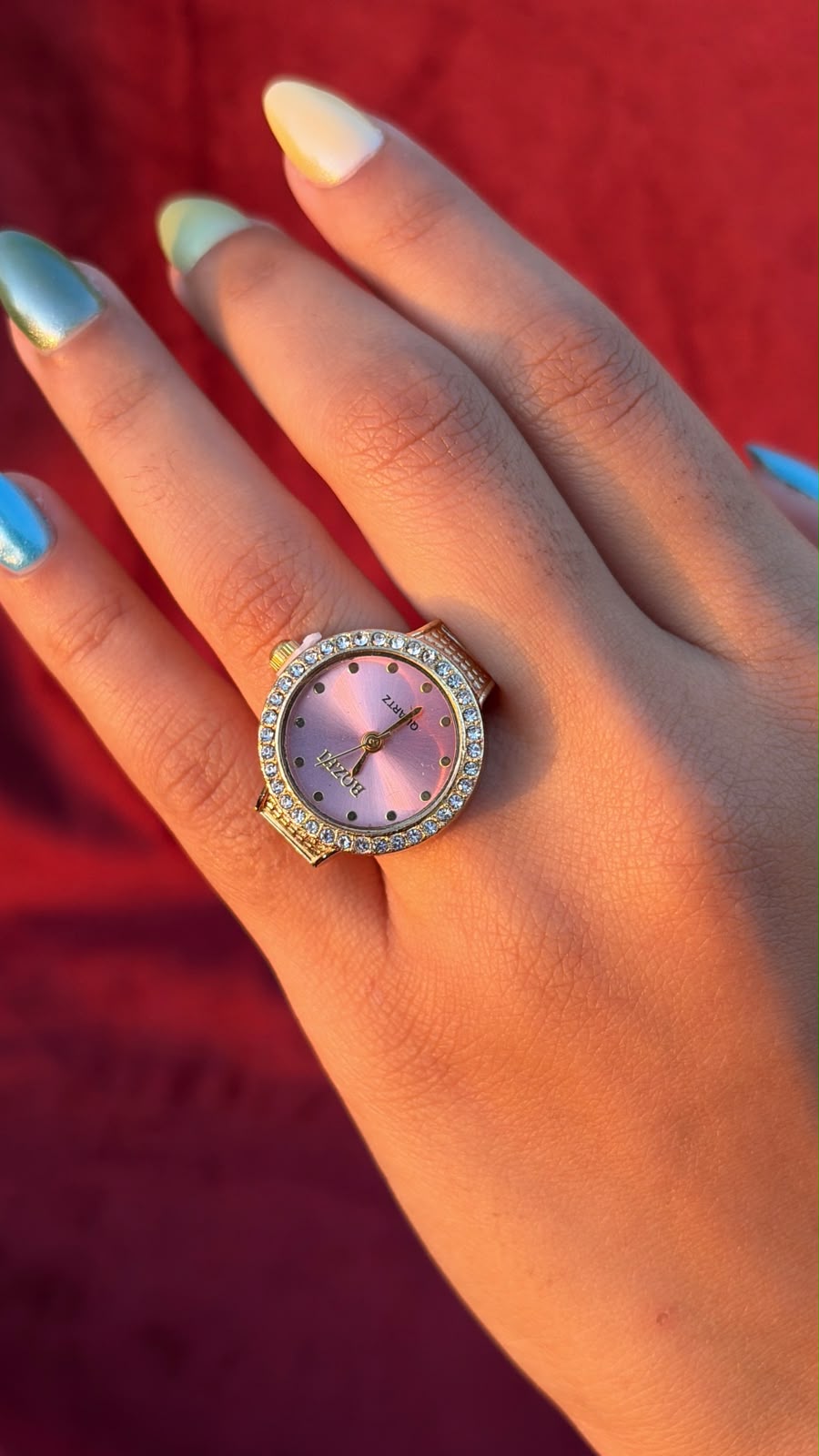 Strass Pink Watch Ring