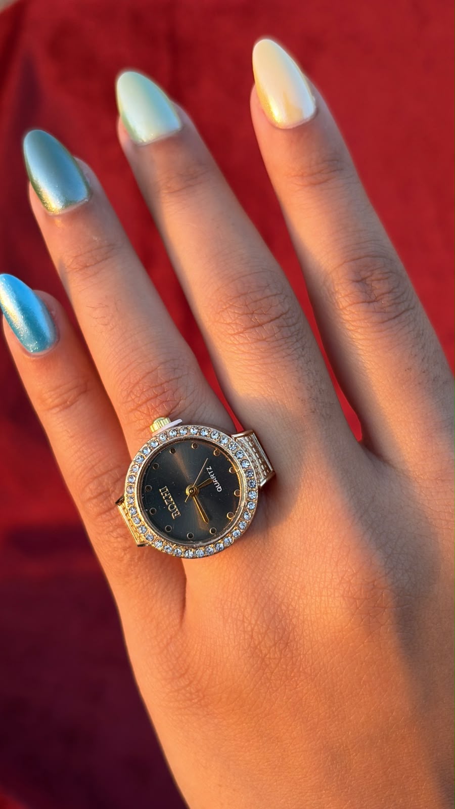 Strass Black Watch Ring