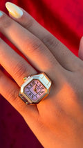 Square Pink Watch Ring