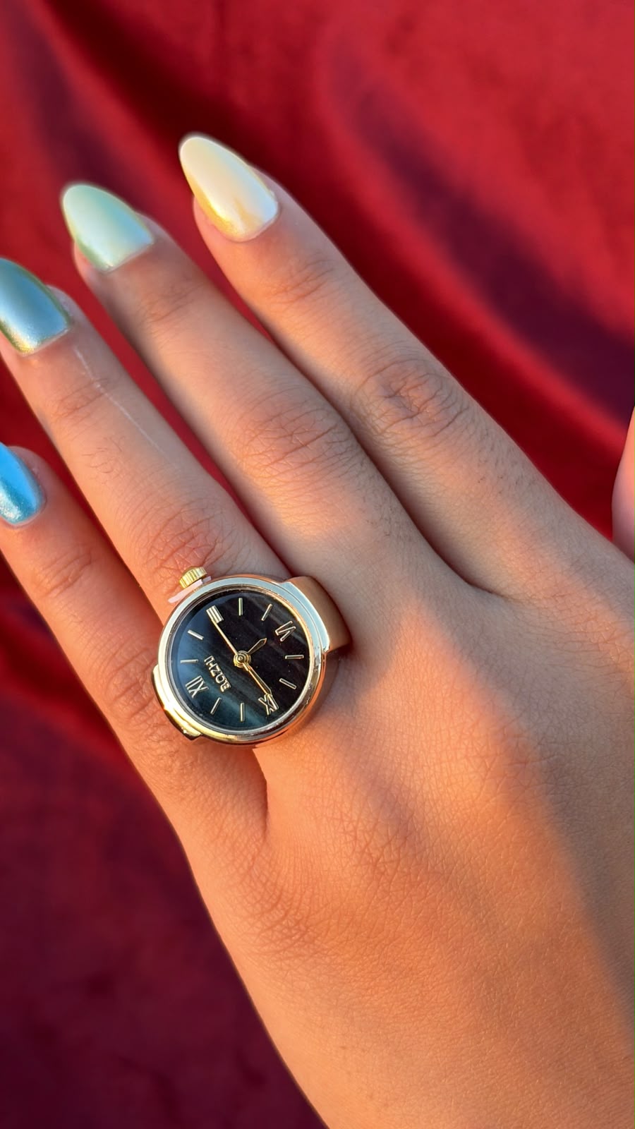 Round Black Watch Ring