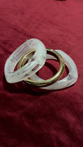 White & gold bangle set