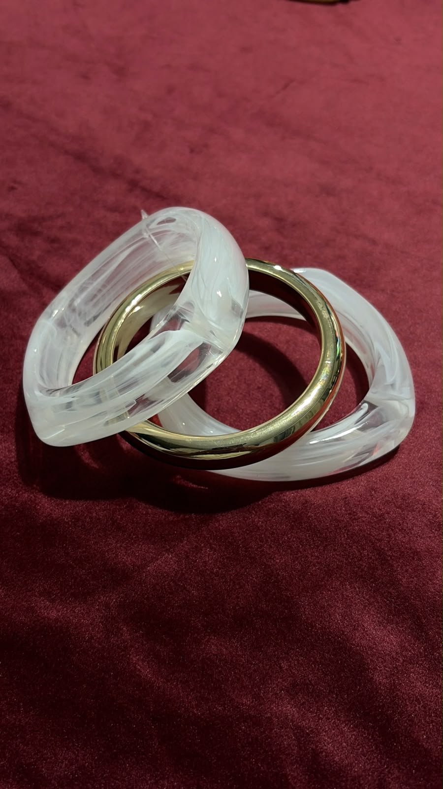 White & gold bangle set