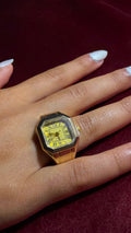 Square Yellow Watch Ring