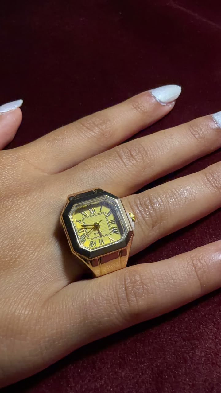 Square Yellow Watch Ring