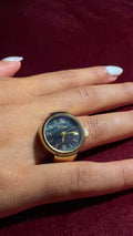 Round Blackish Watch Ring