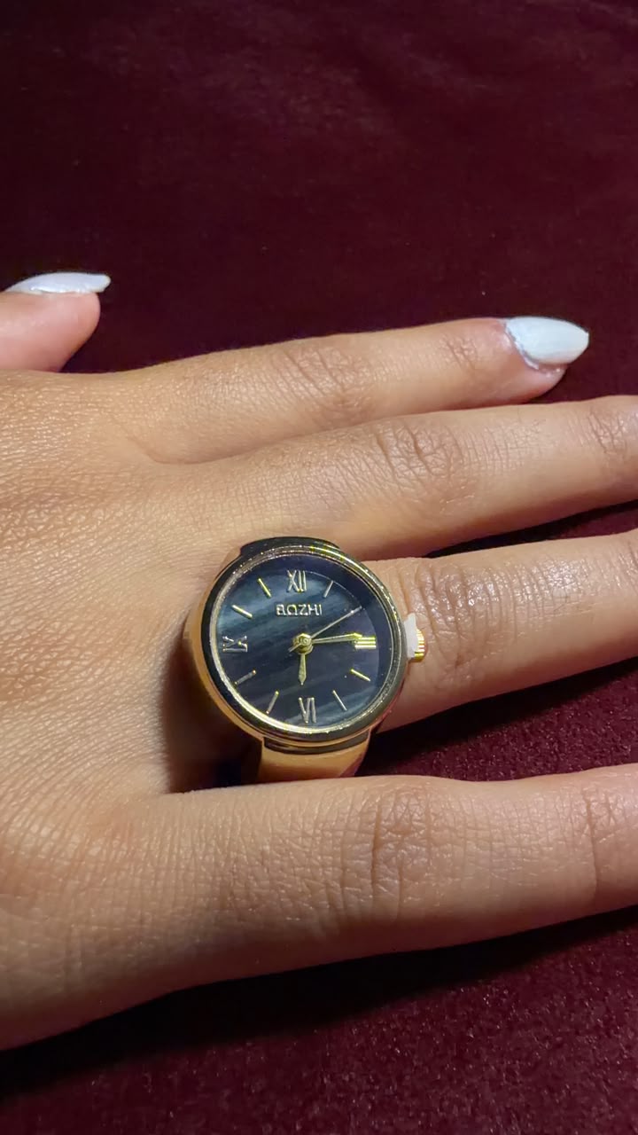 Round Blackish Watch Ring