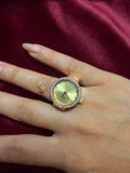 Yellow Strass Watch Ring